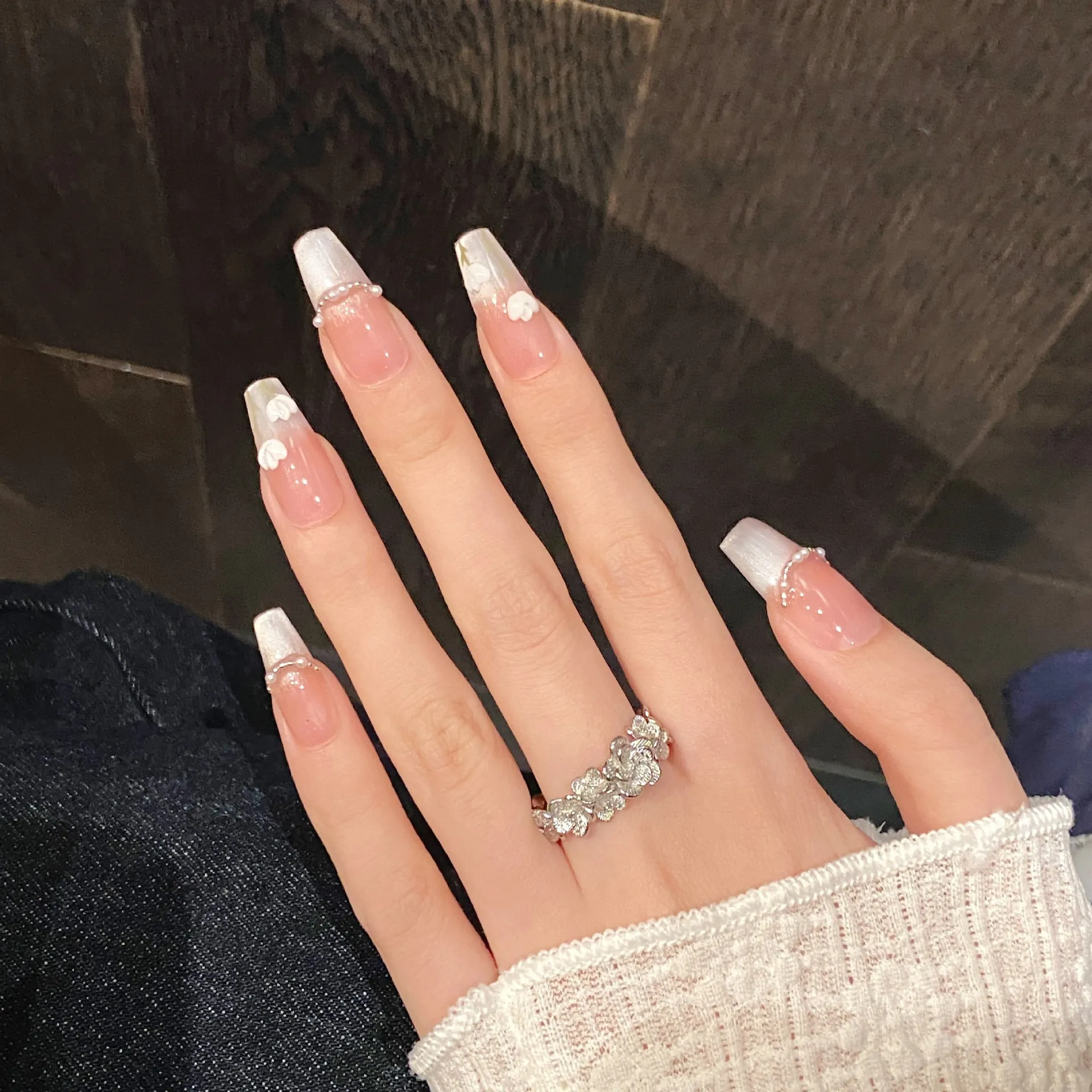 (642-xs) Paquete De 10 Parches De Uñas Postizas Reutilizables Hechos A Mano