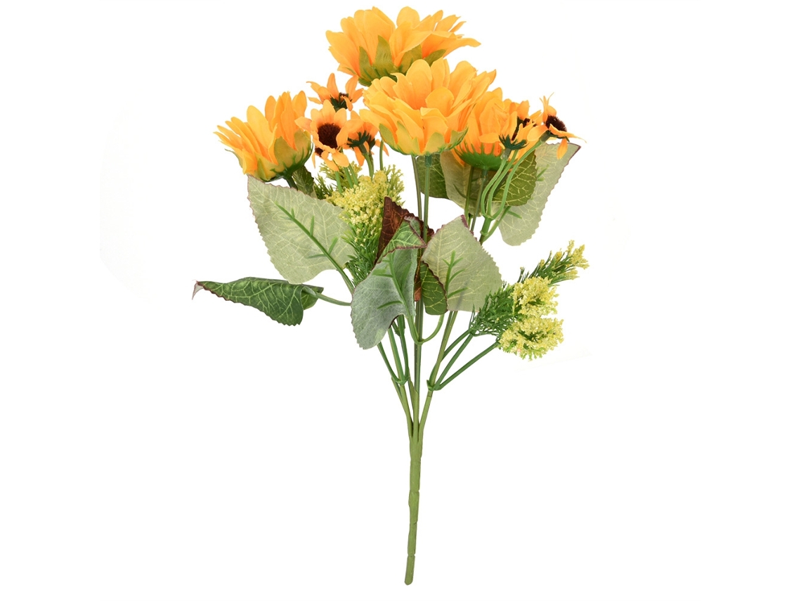 RNEMITERY Ramo de Flores Artificiales de Crisantemo y Flor de Sol para Decoración de Hogar, Oficina y Fiestas