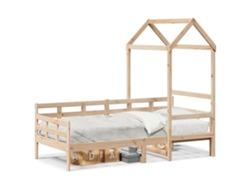 Sofá Cama Con Techo 80x200 Cm Madera Maciza De Pino Dkd Home Decor