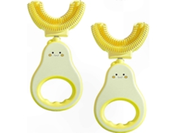 Cepillo de dientes en forma de U fabricado en silicona suave, para niños de 1 a 7 años, paquete de 2 unidades. GOKOCO