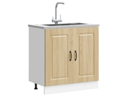 Muebles de cocina - Mueble bajo para fregadero Kalmar Sonoma Oak 80x46x81,5 cm HARLANV1