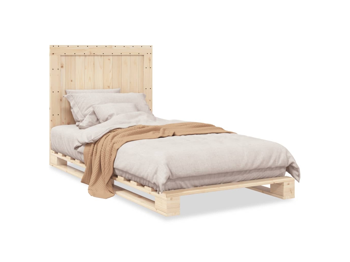 Maison Exclusive - Estructura De Cama Con Cabecero Madera Maciza Pino 100x200 Cm