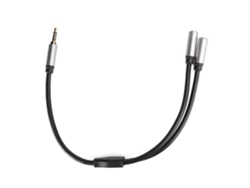 Cabo De Áudio 3.5mm Macho Para 2 Fêmea 1 Dividido Em 2 Durável Moda 0.3m Compatível Com Celular Computador