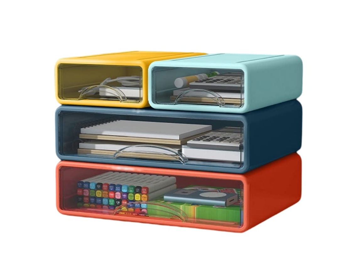 Caja de almacenamiento (Rojo fuego (Grande) Azul marino (Grande) Amarillo atardecer (Pequeño) Verde fresco (Pequeño)