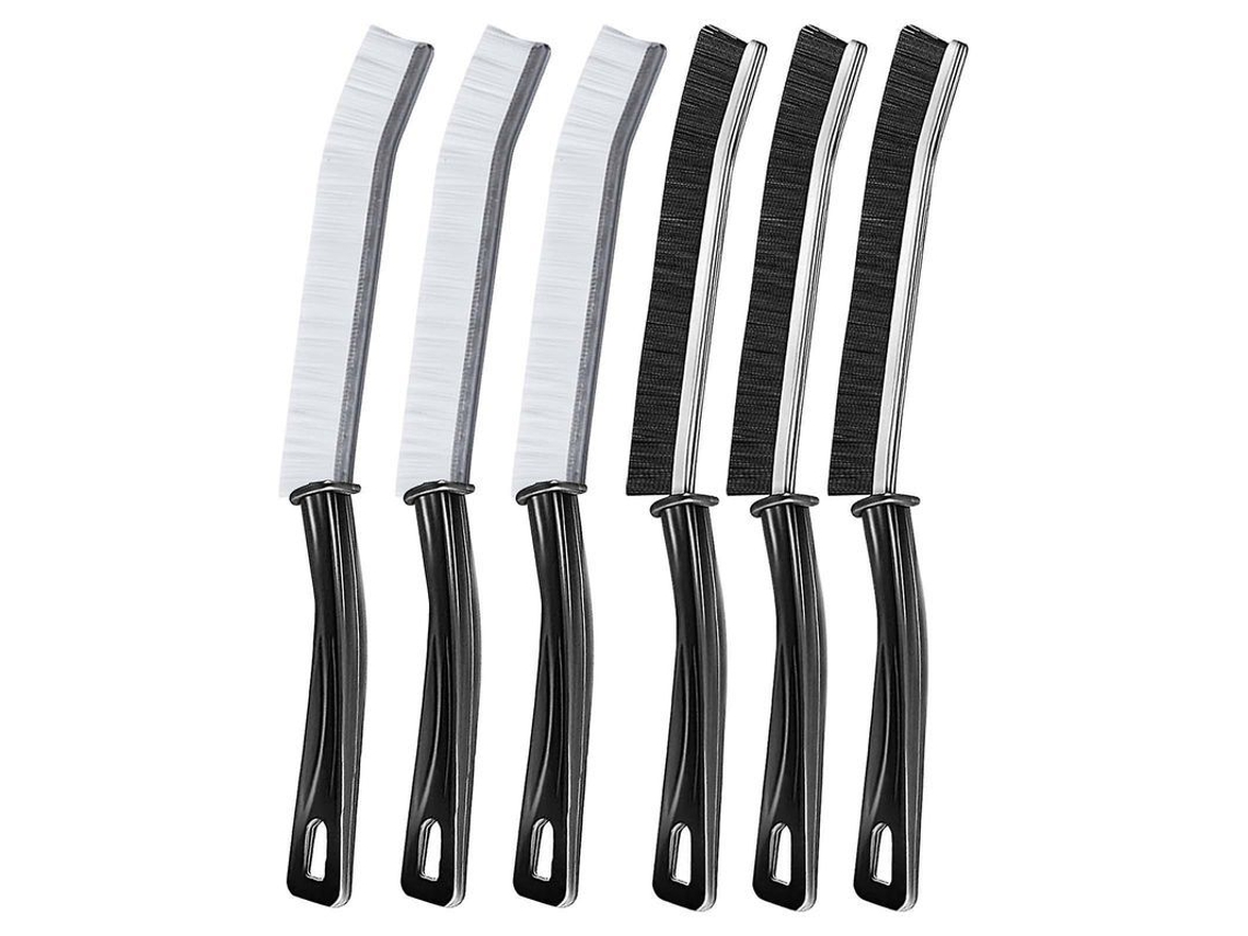 Cepillo De Limpieza Para Rejillas (3 Piezas Negras + 3 Piezas Blancas) - Multifuncional Para Baño Y Cocina.