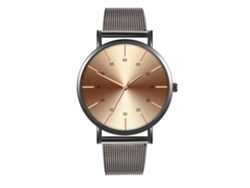 Reloj De Moda Para Parejas Con Correa De Malla Dial Redondo Cuarzo