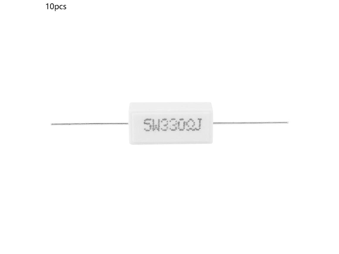 Veloriskku-10 Peças Resistor De Cimento Potência 5w 330r 5% Componentes Eletrônicos Para Pcb