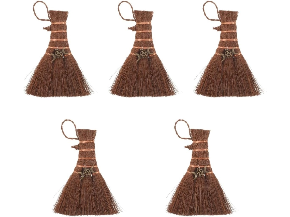 5 Mini Escobas Colgantes De Halloween Para El Hogar, Elegante Accesorio Decorativo Para La Sala De Estar.