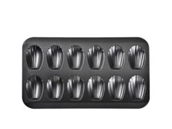 Moldes para madeleines, 12 piezas, acero al carbono antiadherente, negro, Tommy01