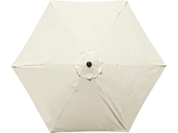 Funda de repuesto para sombrilla de patio de 2 m de diámetro y 6 varillas, color blanco Siurn