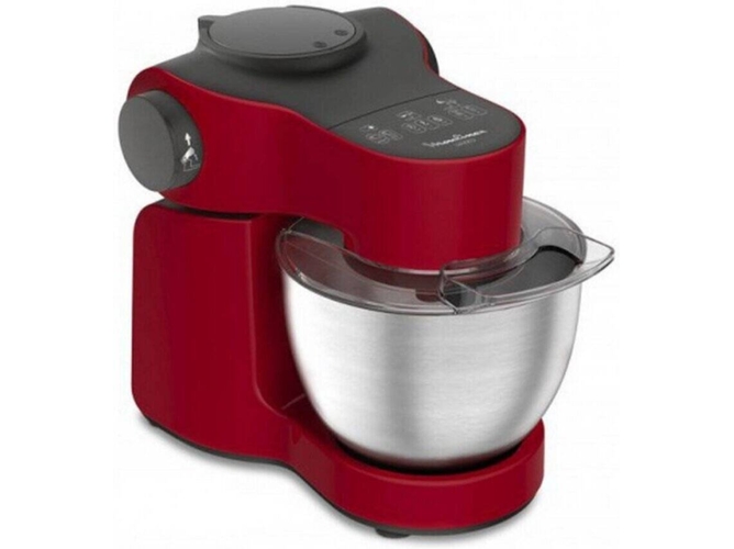Batidora Amasadora con Bol MOULINEX QA311510 Wizzo (1000 W - Bol 4 L - Rojo)