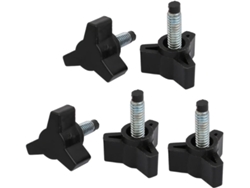 Rosca externa M6x10mm, diámetro de la cabeza 27mm, botón de apriete con mango, negro, 5 piezas CHABERLU