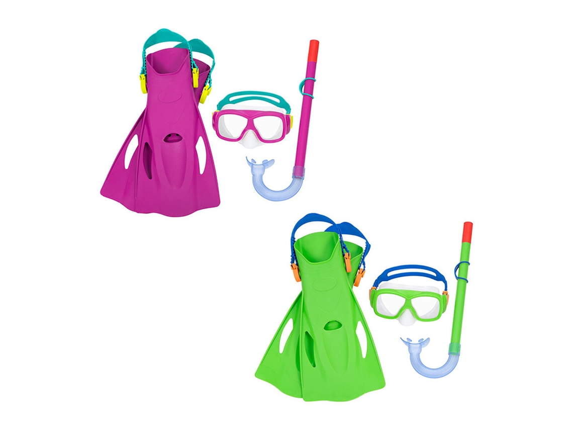 Gafas de Buceo con Tubo y Aletas BESTWAY Multicolor 37-41 (1 unidad)