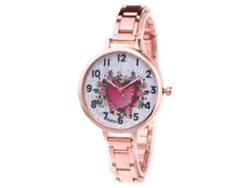 Reloj De Cuarzo Unisex Con Correa De Acero Zhoulianfa Dial Casual Oro Rosa