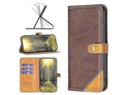 Brown2025 For Xiaomi Redmi Note 10 Pro Color Matching Double Sewing Thread Leather Phone Case
