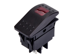 5pcs Interruptor De Palanca De 4 Pines Con Luz Led 12v Dc Para Coche Barco Caravana Batería (rojo)
