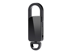 Grabador de audio con llavero, permite grabar desde una unidad flash USB con reproductor MP3 de 64 GB Yizhood (negro)