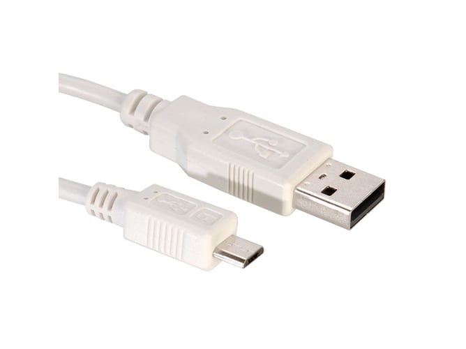 Cable de Datos VALUE (M/M - USB 2.0 - Micro B - Blanco)