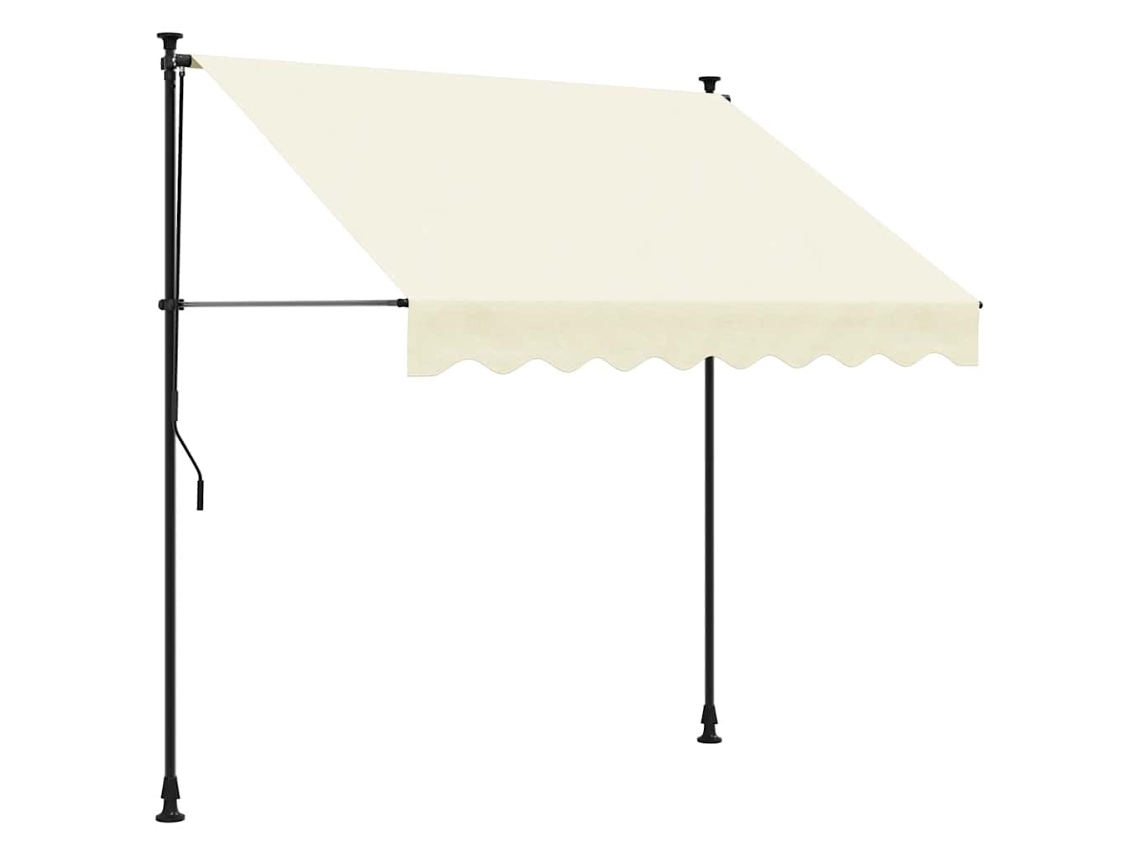 Toldo Retráctil 250x150 cm Tejido y Acero Color Crema MAISON EXCLUSIVE