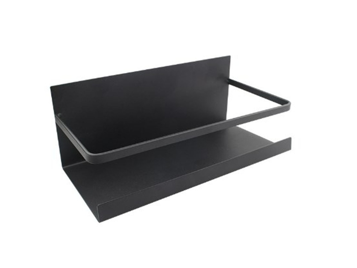 Organizador magnético ajustable para refrigerador, acero al carbono, negro.