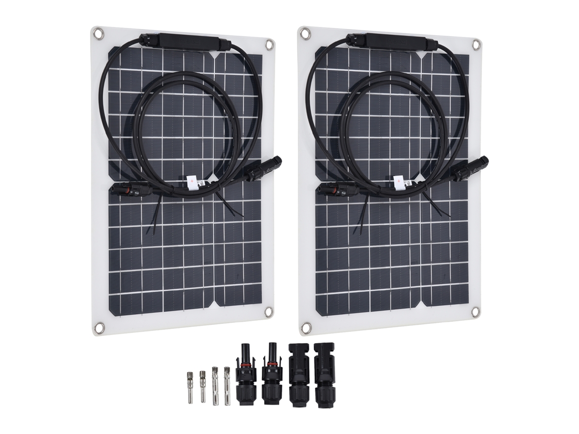 Kit Primerox con 2 paneles solares monocristalinos portátiles de 15 W para coche, barco, caravana y autocaravana.