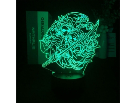 Lampu anime demon slayer 7 warna 3d gambar kartun tanjirou zenitsu model akrilik led lampu malam mainan untuk hadiah anak-anak