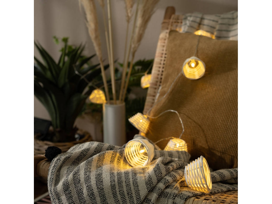 Guirnalda LEDKIA (Blanco - Metal, PC - 5x6x180 cm)