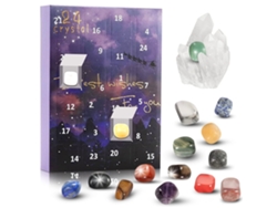 Calendario De Adviento De Halloween: Elaborado Con Cristal Natural, Ágata Y Fósiles Para Uso Diario Durante 24 Días, Y Con Diseño Ergonómico