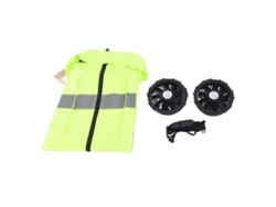 Colector de aire acondicionado recargable para verano, verde fluorescente, XXXL