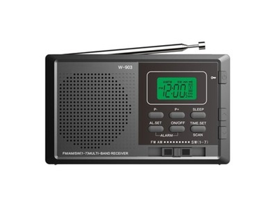 Radio portátil FM/AM/SW, altavoz estéreo digital, radio LCD con certificación UE Zeuxo