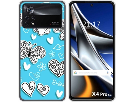 Carcasa para Xiaomi Poco X4 Pro 5G TUMUNDOSMARTPHONE Dibujos Mariposas Multicolor