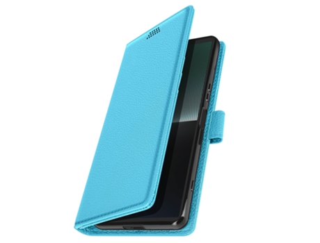 Funda Sony Xperia 1 V Solapa Tarjetero Soporte Vídeo Azul Claro