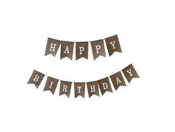Banner de cumpleaños de lino triangular, suministros para fiestas