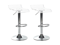 Conjunto de 2 bancos de bar BELIANI Neum de Acrílico Transparente 38x39x81