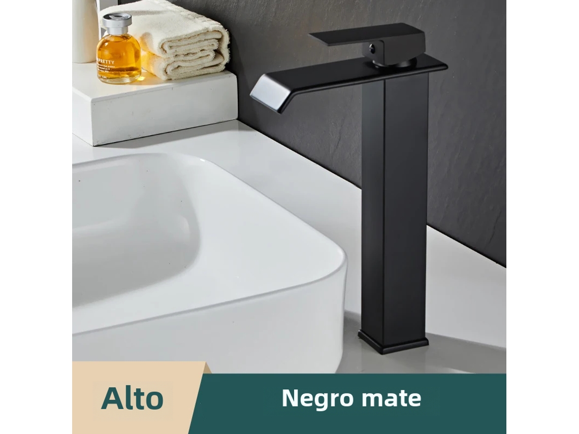 (negro, Modelo B - Largo) Grifo Monomando Moderno De Acero Inoxidable Para Agua Fría Y Caliente