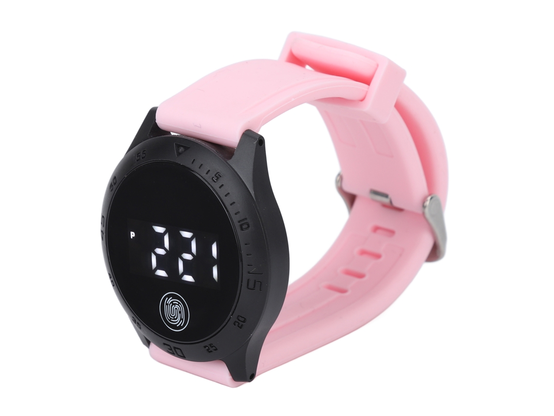 Reloj Digital Led Con Pantalla Táctil Resistente Al Agua Estilo Coreano Hz2030 Con Correa Rosa Para Hombres, Mujeres Y Estudiantes.