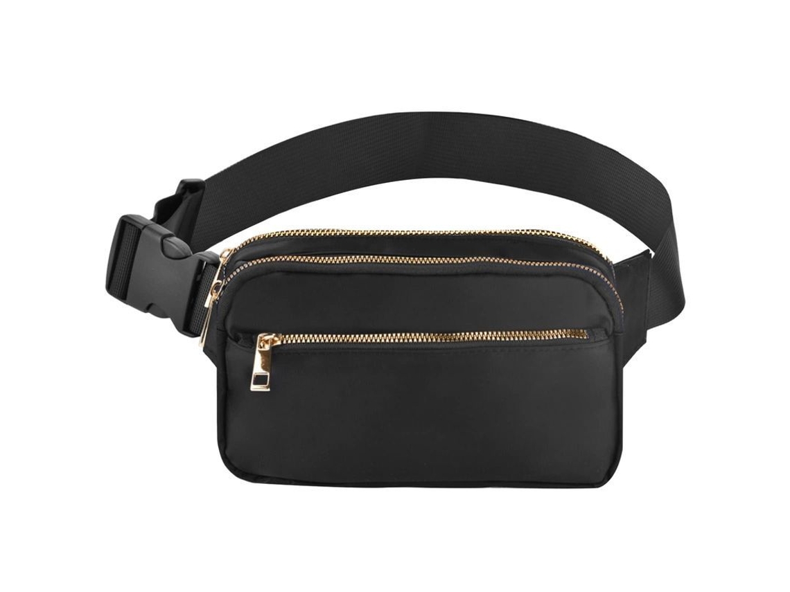 Bolsa De Cintura Para Hombres Y Mujeres, Mochila De Cintura Moda Con Correa Ajustable Impermeable (negro)