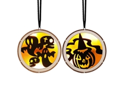 2026-adornos De Halloween Con Luces Led, Pack De 2 Calabazas De Madera Espeluznantes
