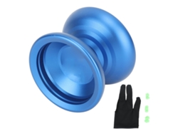 Dan26-juguete Yoyo Para Niños Con Rodamiento No Responsivo, Equilibrio Fuerte, Rotación Estable, Yoyo De Aleación Con Guante Y Cuerdas Azul