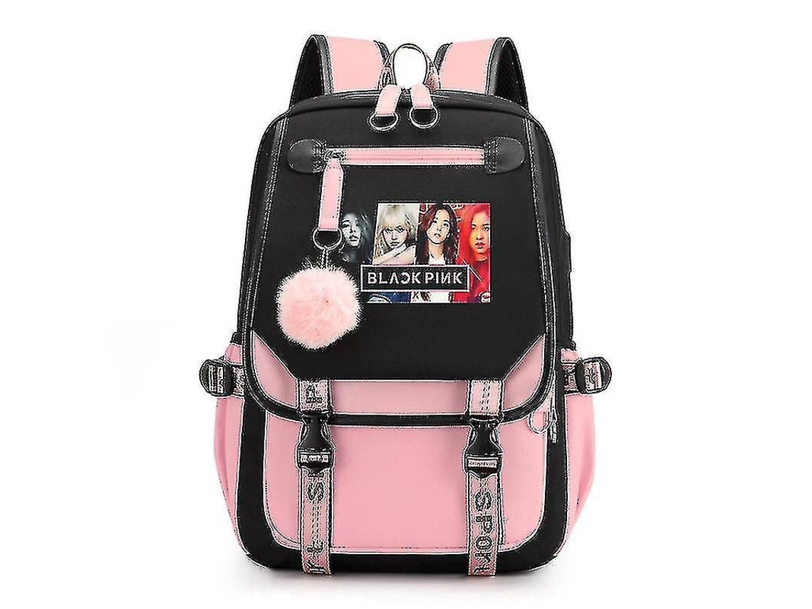 Mochila Escolar 2022 Con Puerto Usb Para Carga Y Auriculares (blackpink) Mochila Para Portátil Blackpink