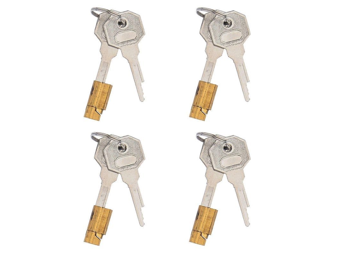 Pack 4 Cerraduras Multiuso Robustas Acero Inoxidable Puertas Habitaciones, Seguro Silenciosas. Uso Doméstico