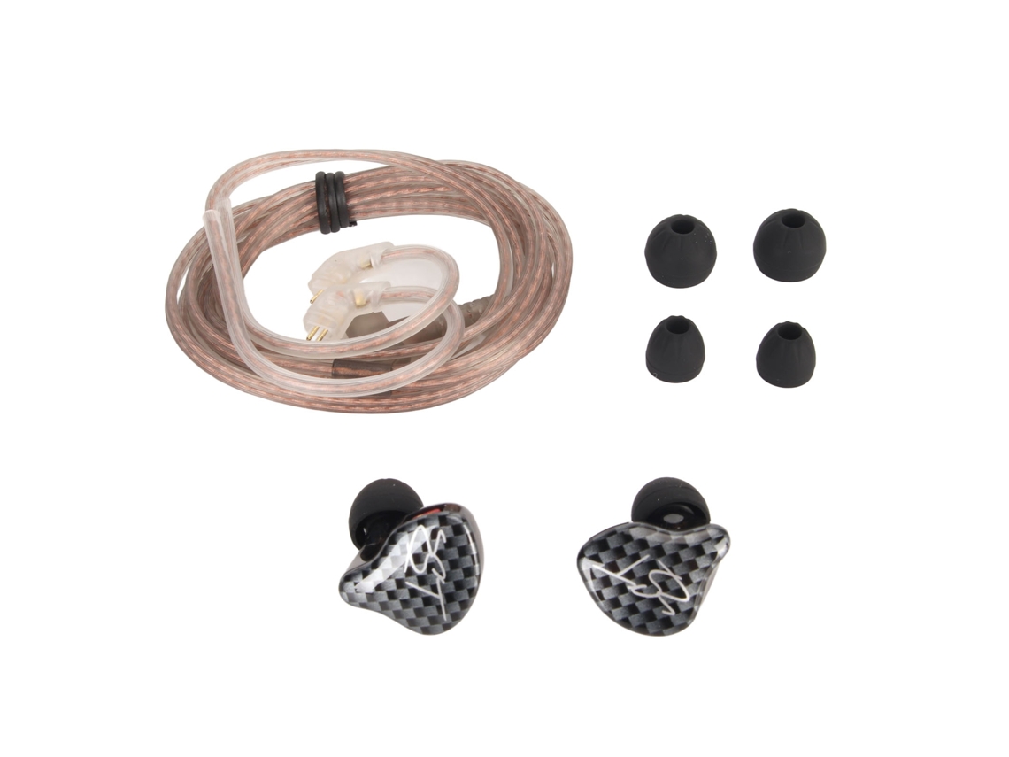 Auriculares Hifi De Carbono Kz Zst 1ba 1dd Con Cable De 3,5 Mm, Conector Recto Y Cancelación De Ruido.