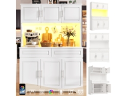 Armario Cocina Alto 108x40x180 Cm – Control App, Estantes Ajustables, Gran Almacenaje, Superficie Trabajo, Led – Blanco