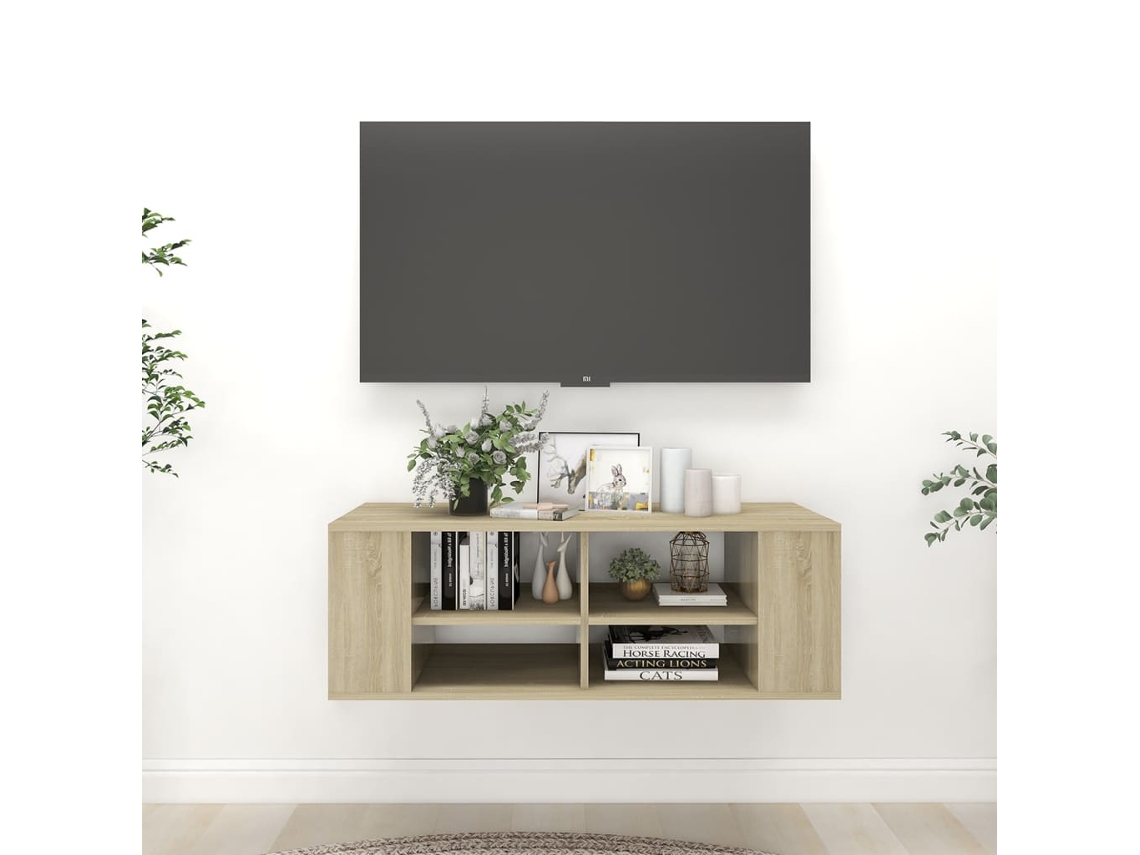 Pack de Muebles de Armario Tv 102X35X35 Cm Contrachapado Roble Sonoma