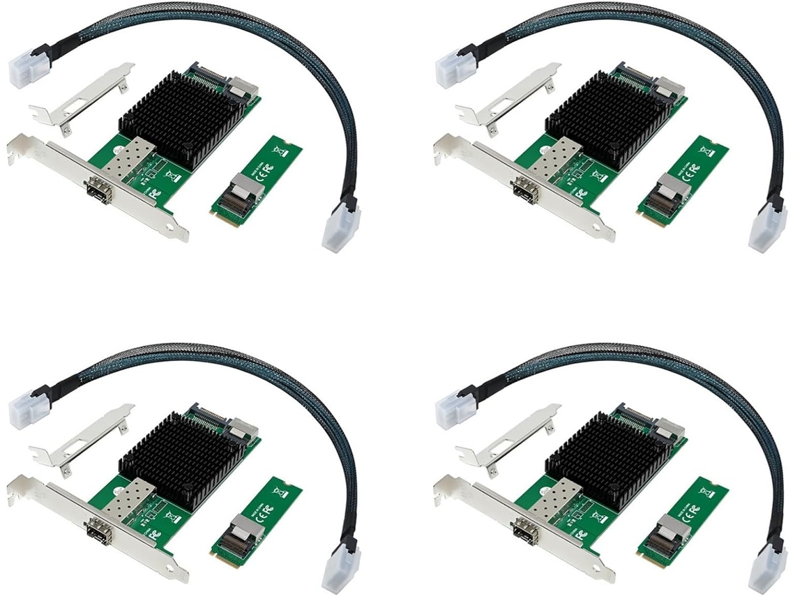 Tarjeta De Red Para Servidor 4x M.2 10g X520-da1 Con Chip De Computación Industrial De Fibra Óptica Jl82599en
