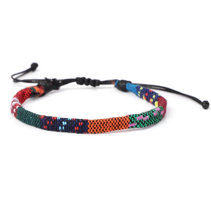 Pulseras De Pareja Hechas A Mano De Estilo Bohemio, Pulseras Ajustables Con Cuentas Y Tejido.