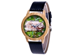 Reloj De Pulsera Analógico De Cuarzo Retro Zhoulianfa Con Correa De Cuero Para Hombre Y Mujer (negro)