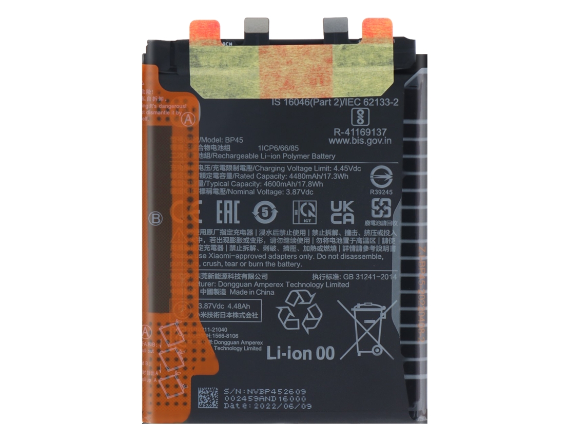 Batería para Xiaomi 12 Pro Bp45 4600mah Oficial Negro Xiaomi