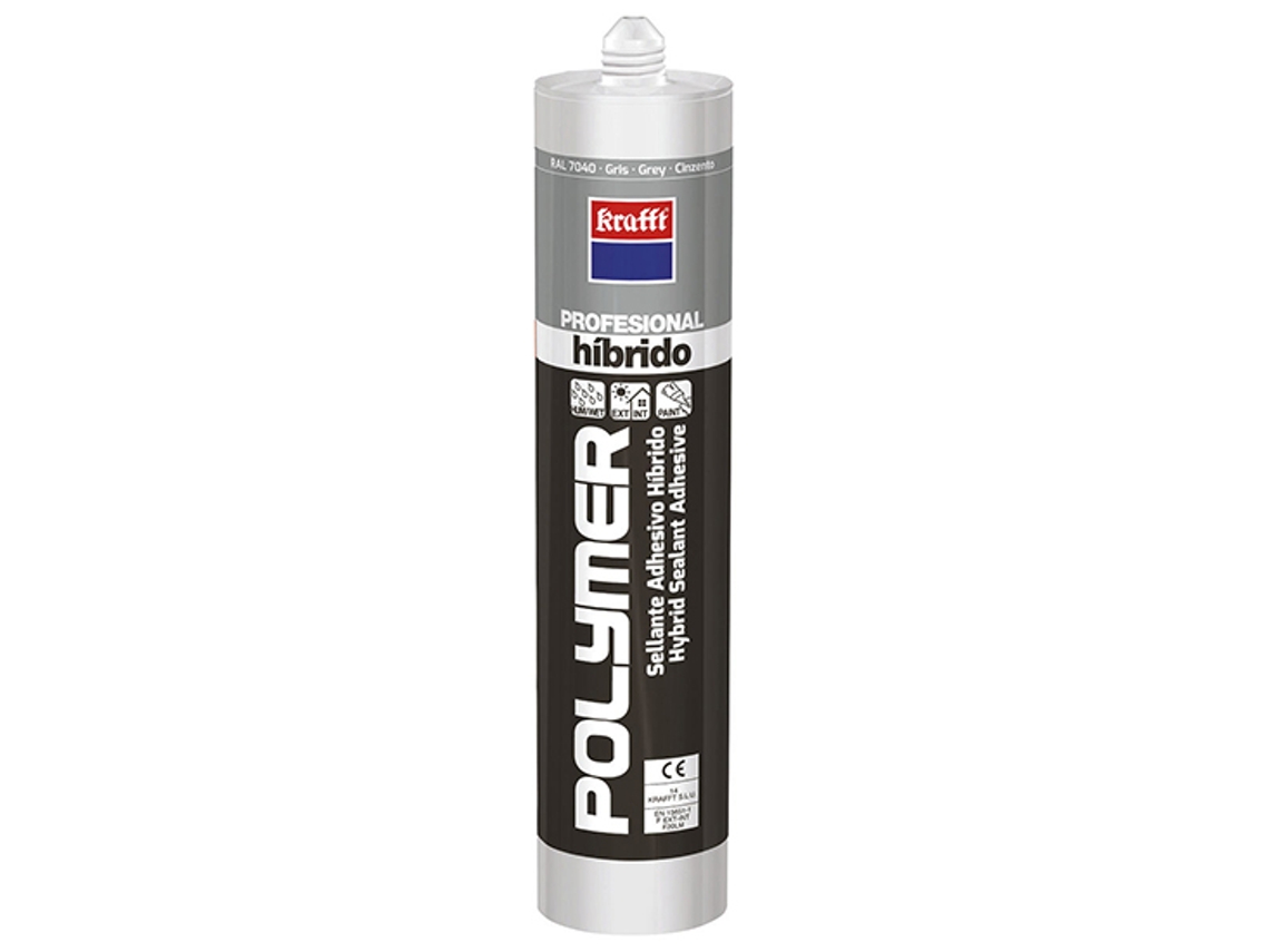 Pegamento KRAFFT FLUIDS Polymer Hibrido Uso Grão eneral Sella E Pega290 ml gris