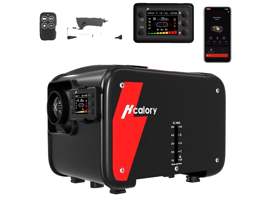 Calentador de aire portátil, diésel de 8 kW, arranque/parada automáticos, con adaptador OEM
